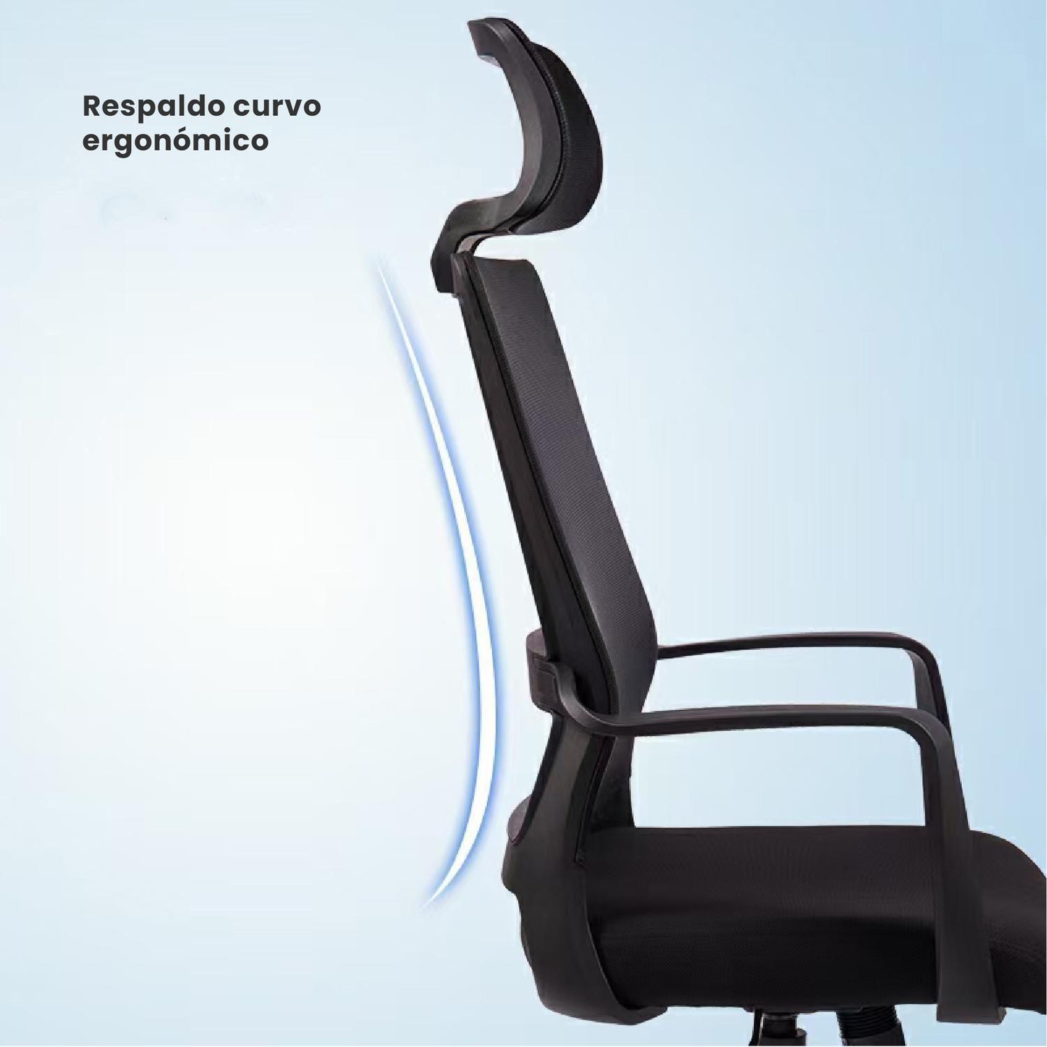 Pack 2 Sillas Escritorio Aura Oficina Ergonomica Negra Levo-6