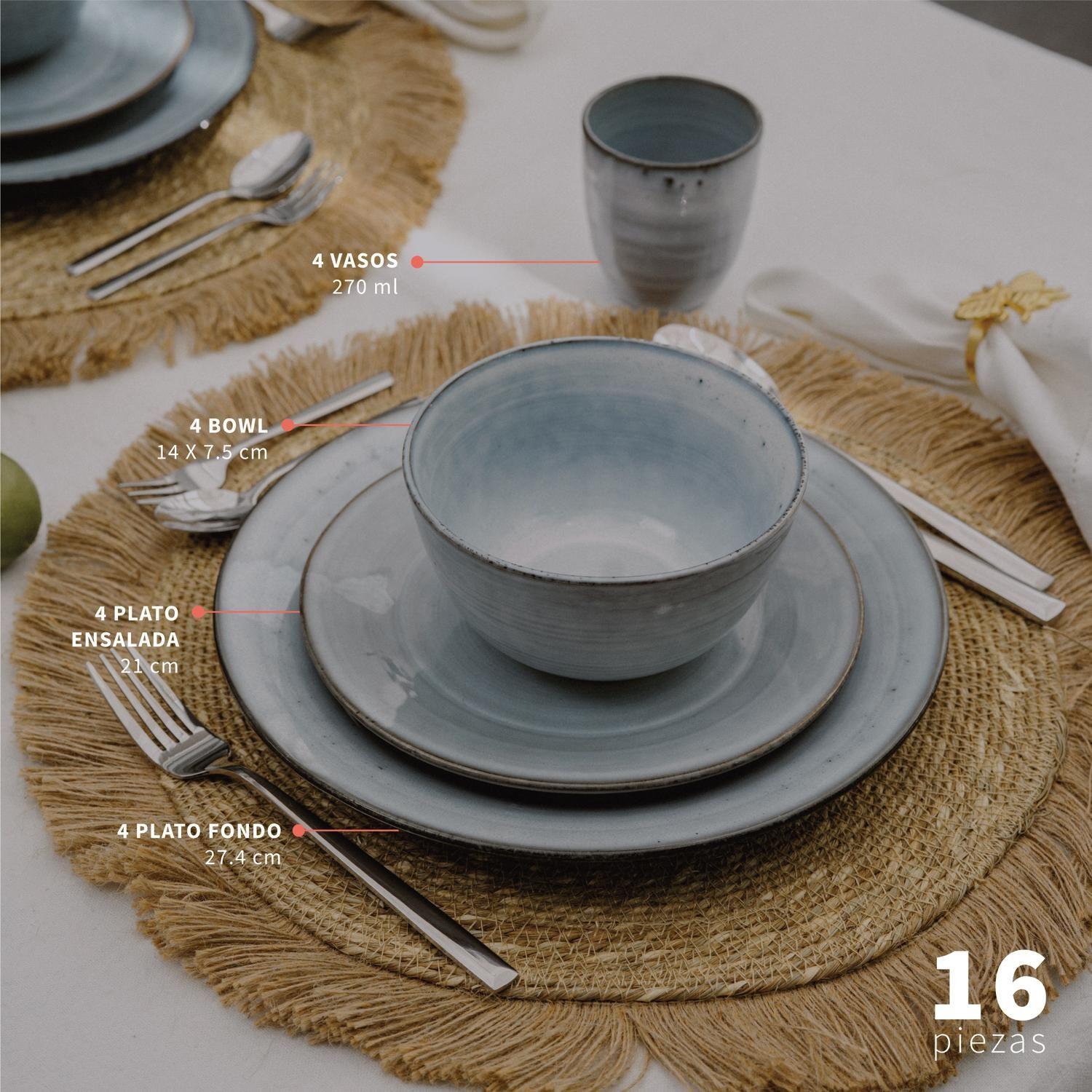 Juego de Loza 24pcs Amalfi + Cuchilleria 24pcs Cerdeña-2
