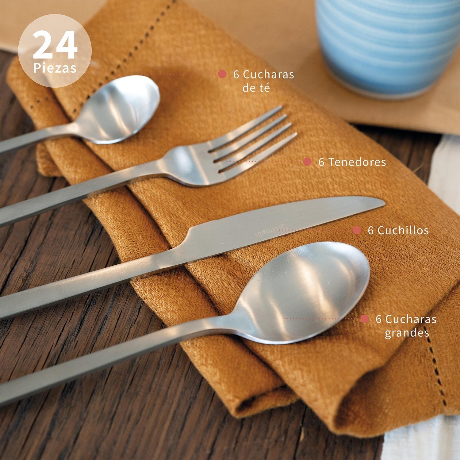 Juego de Loza 24pcs Amalfi + Cuchilleria 24pcs Cerdeña-3