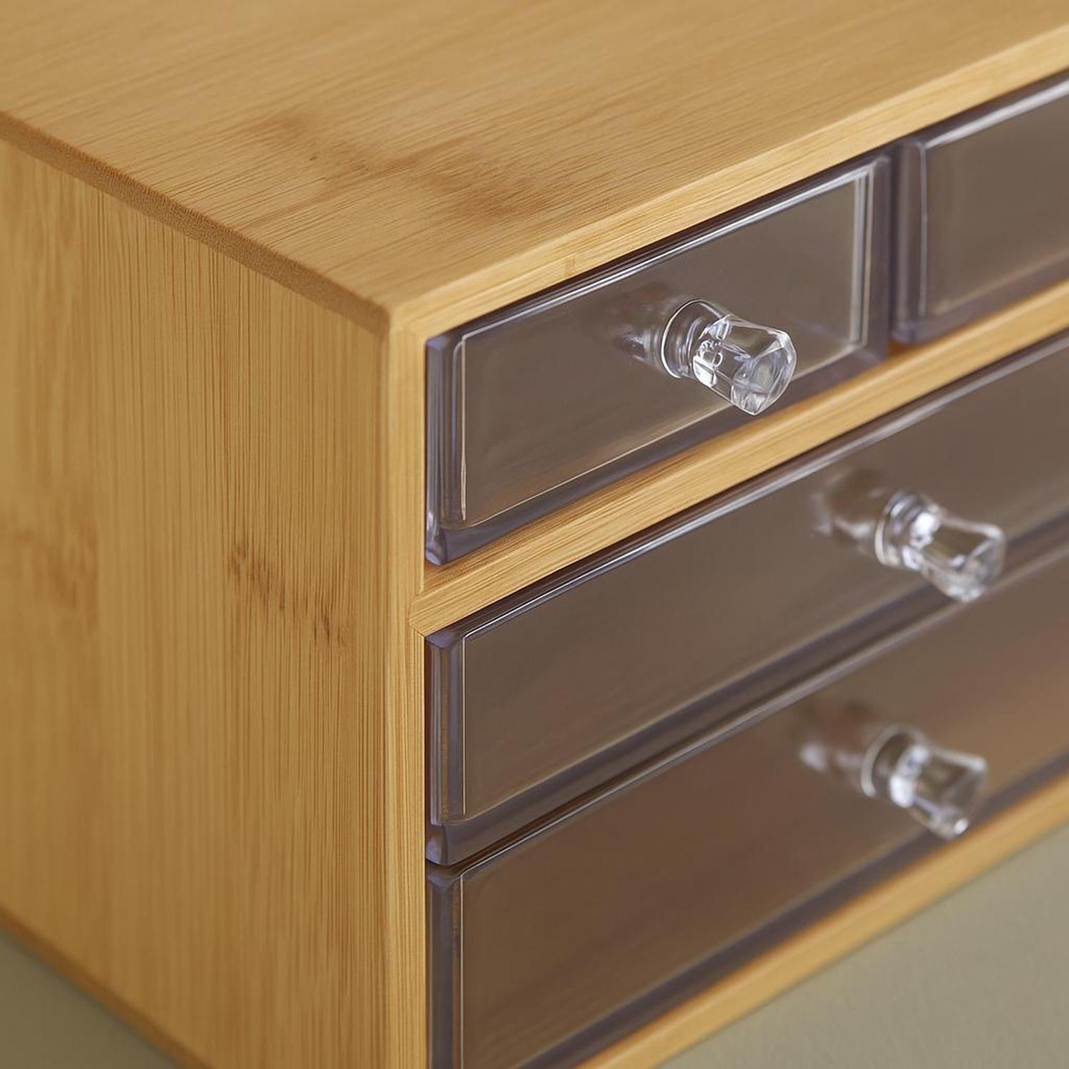 Organizador de Bamboo con 4 Cajones para Escritorio DAY-2