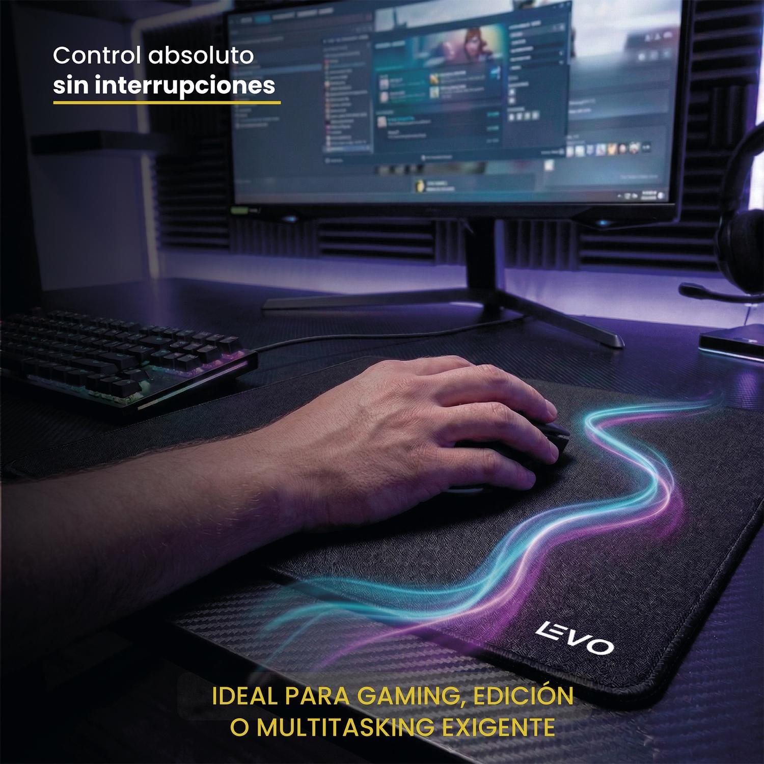 Mousepad Battlemat L 45x40 cm Antideslizante Negro LEVO-2