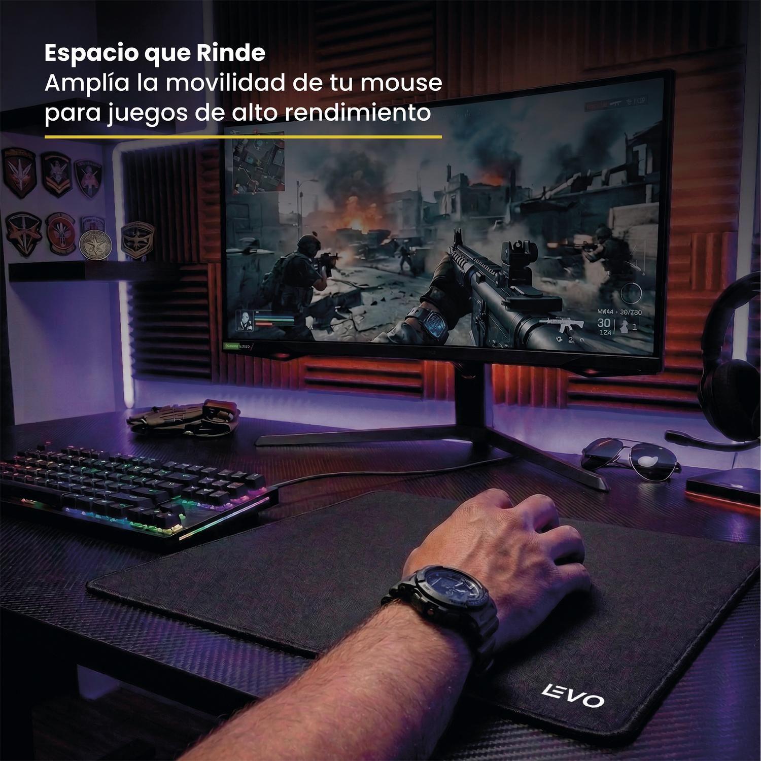 Mousepad Battlemat L 45x40 cm Antideslizante Negro LEVO-4
