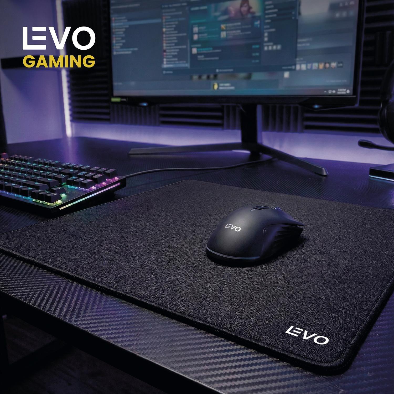 Mousepad Battlemat L 45x40 cm Antideslizante Negro LEVO-6