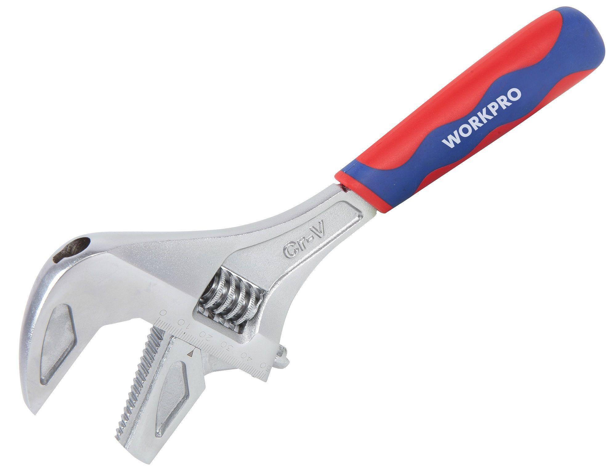 Llave Extra Ancha 2 En 1 Ajustable 200mm Workpro-0