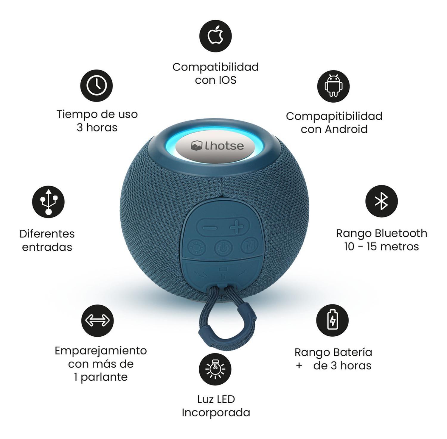 Parlante Portátil Bluetooth Lhotse Bounce Blue-1