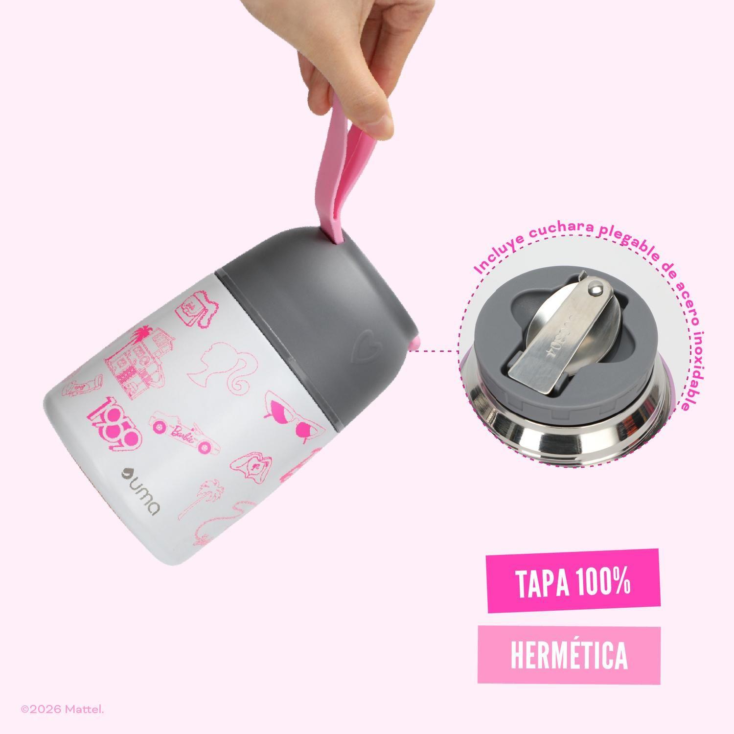 Termo Comida Barbie Fun + Cuchara 450ml Acero Inox UMA-2