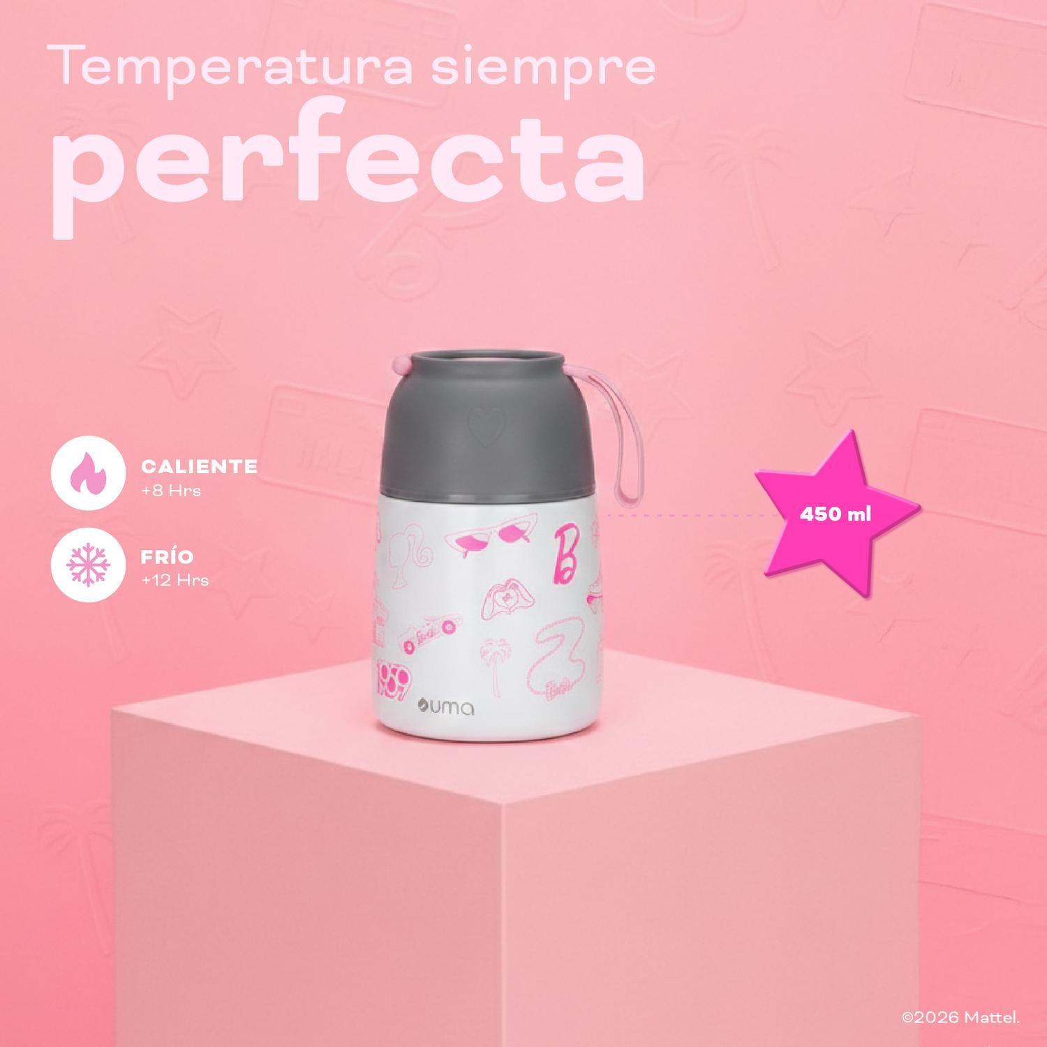 Termo Comida Barbie Fun + Cuchara 450ml Acero Inox UMA-3