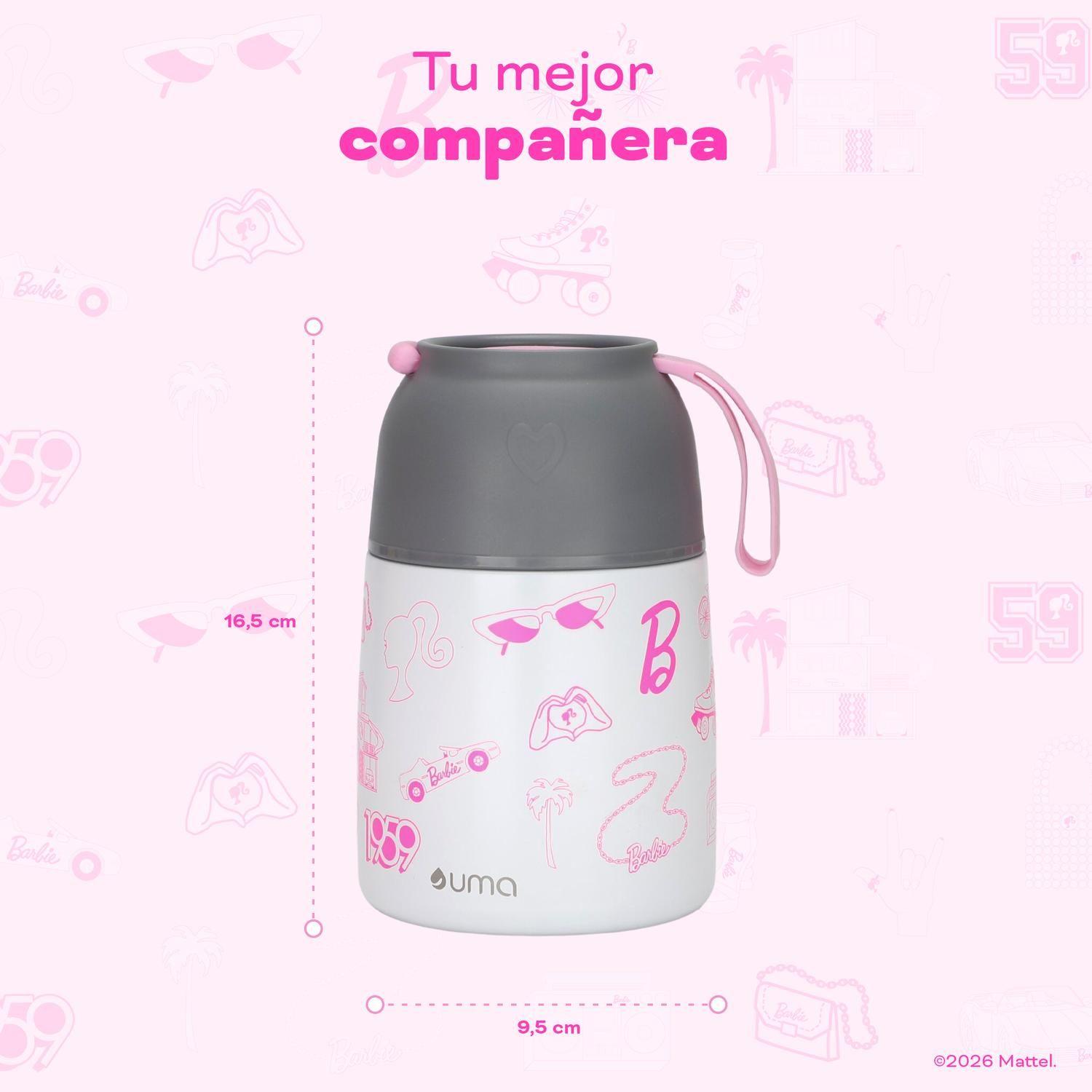 Termo Comida Barbie Fun + Cuchara 450ml Acero Inox UMA-5