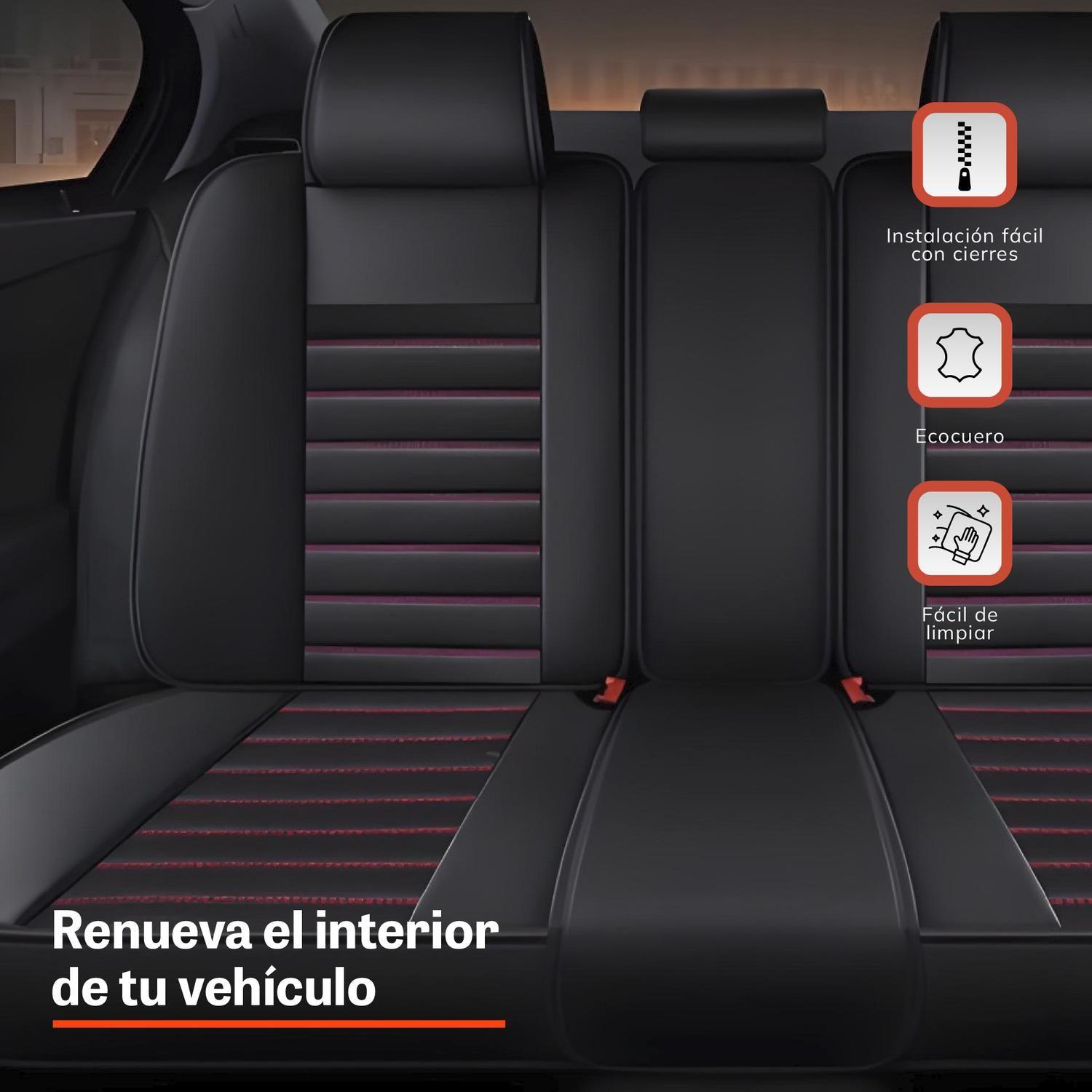 Fundas Cubreasientos Ecocuero Negro Universal XRoad-2