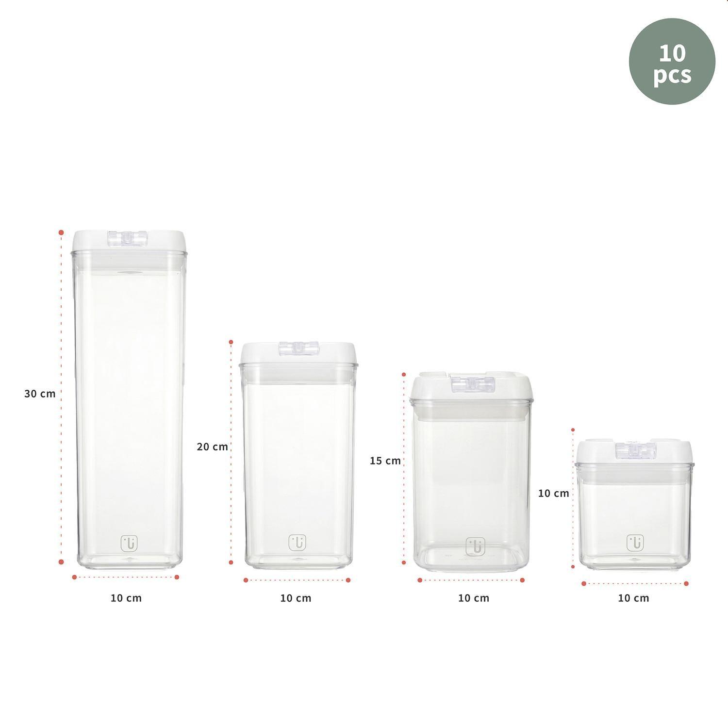 Pack 10 Contenedores Herméticos Plástico Blanco Simplit-6