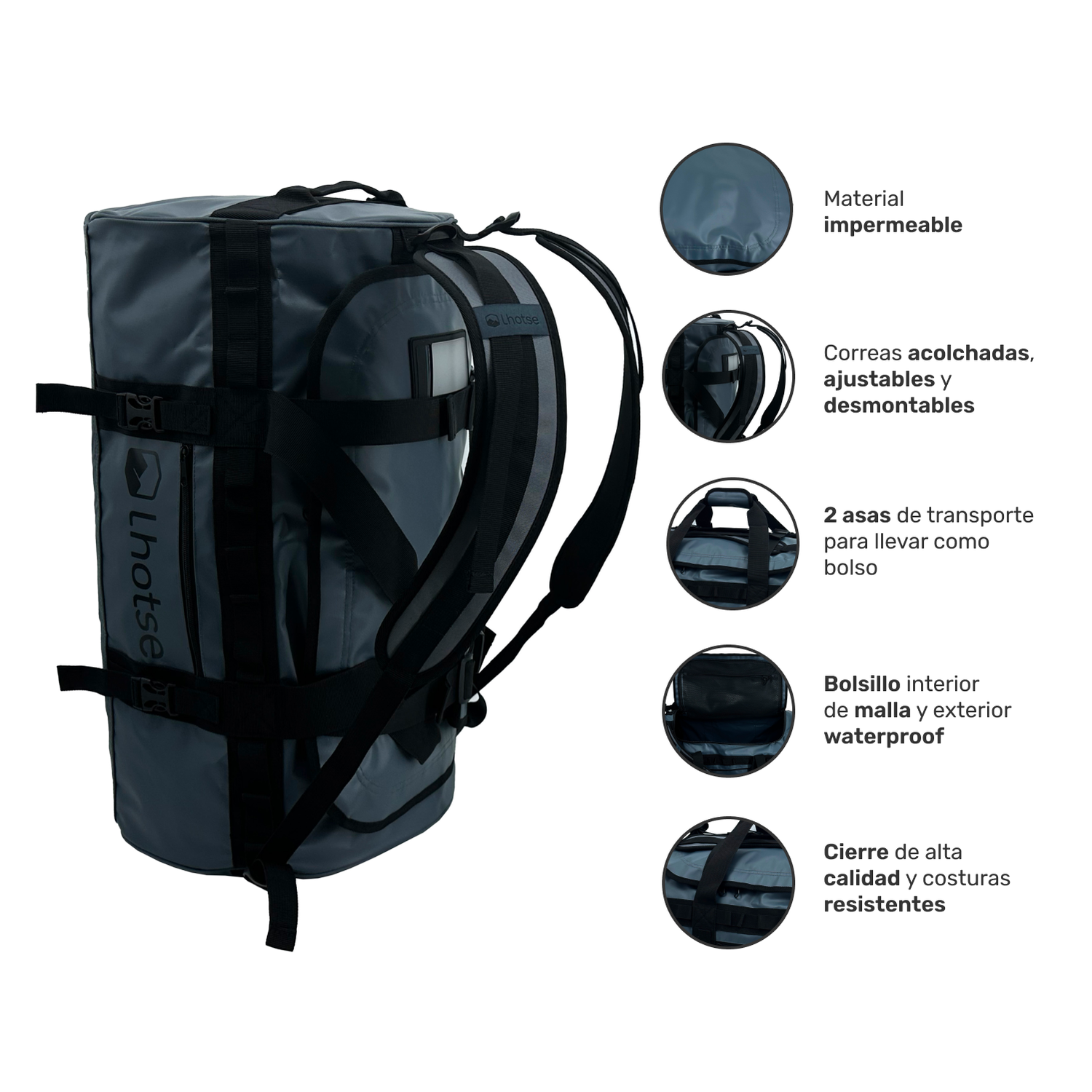 Pack Bolso Duffel 60 Vinson lts + Banano impermeable Lhotse-2