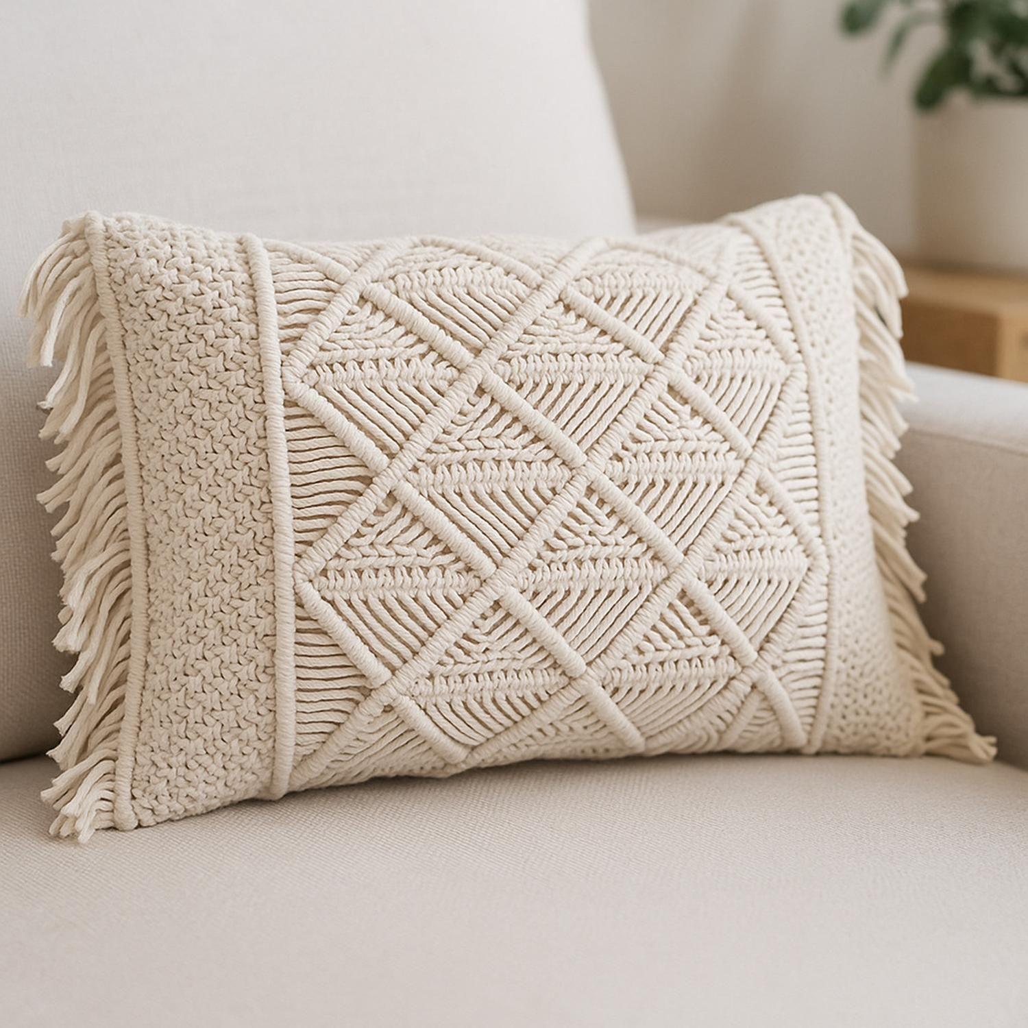 Cojín Decorativo de Macrame 30x50 cm Atmosphera-3