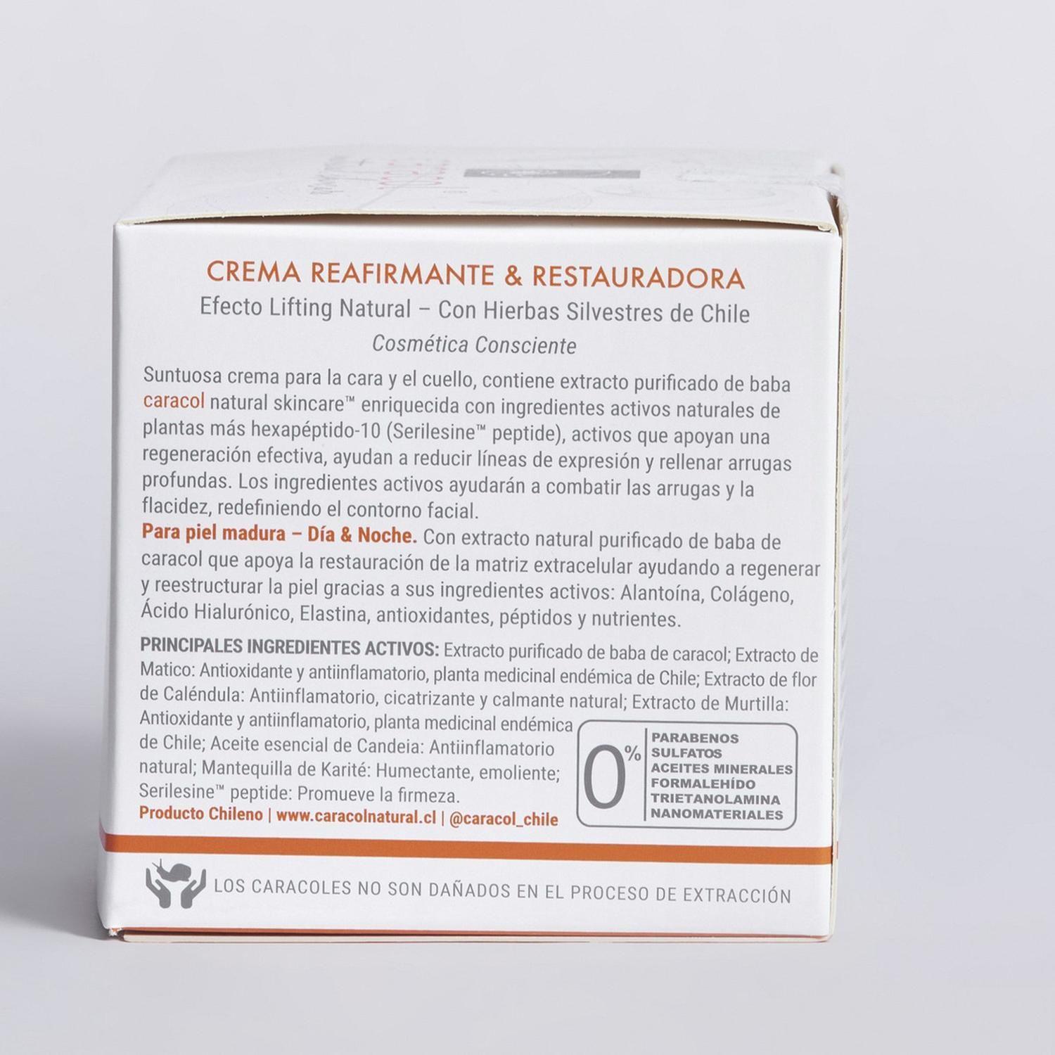 Crema Reafirmante Restauradora Facial Caracol Natural 50 ml-3