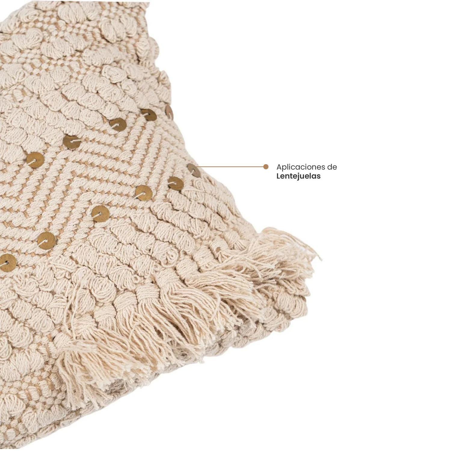 Cojín Decorativo con Lentejuelas y Flecos 30x50 cm Atmosphera-3