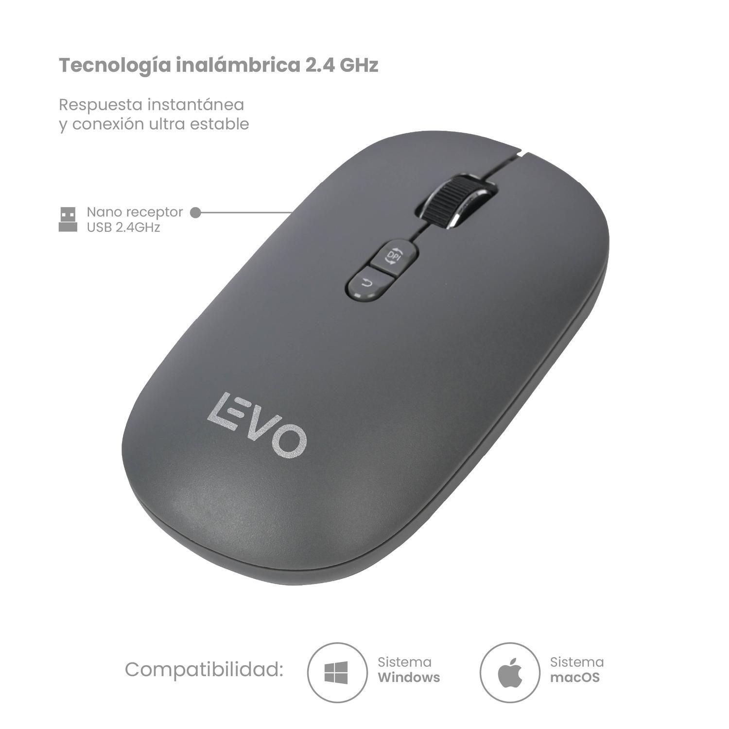 Mouse Inalámbrico Ultra Slim Silencioso Velar Grafito LEVO-3