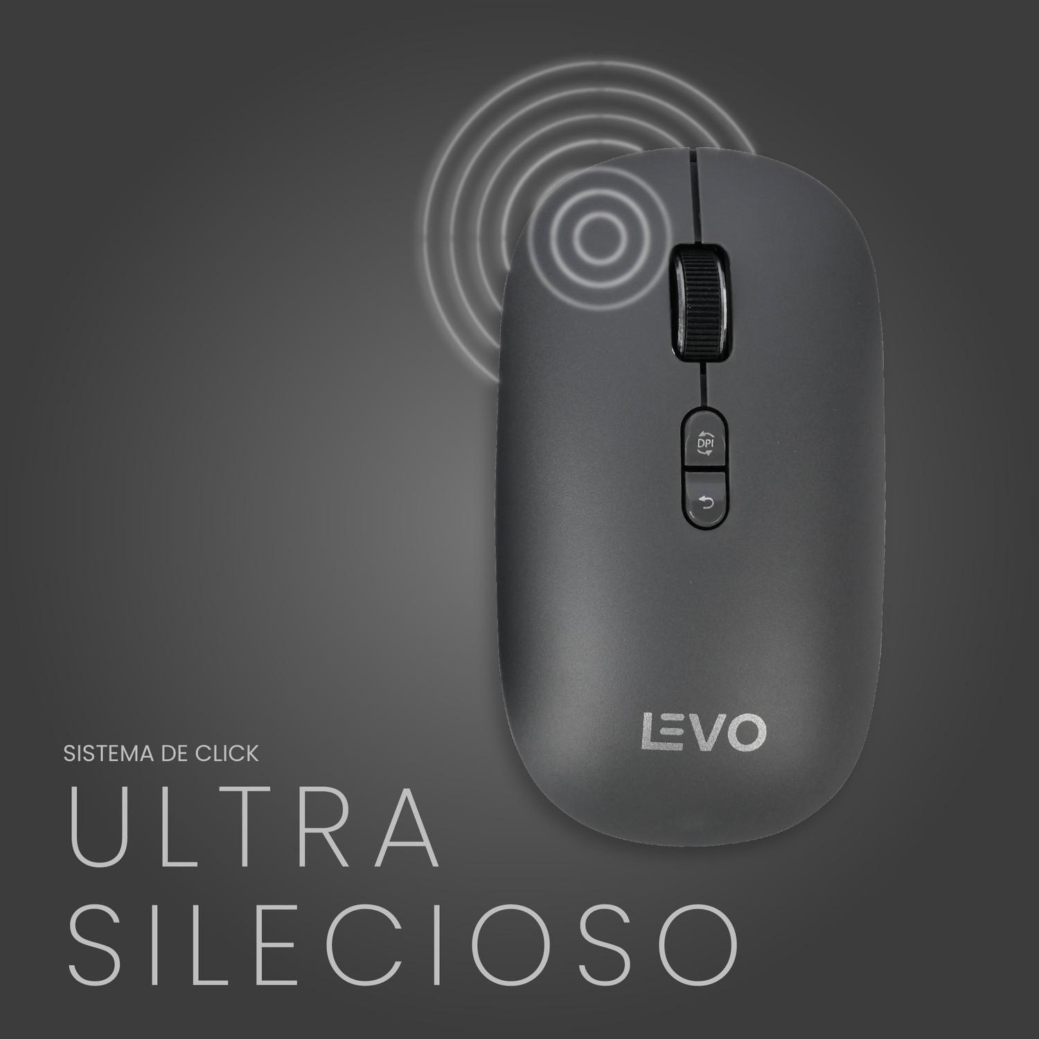 Mouse Inalámbrico Ultra Slim Silencioso Velar Grafito LEVO-5