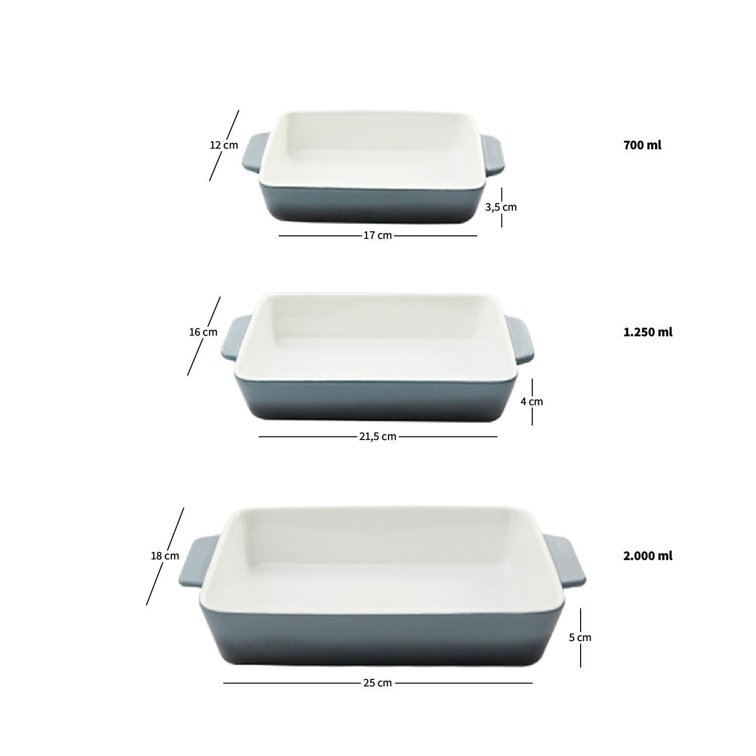 Set 3 Fuentes de Cerámica para Horno Celeste Simplit-3