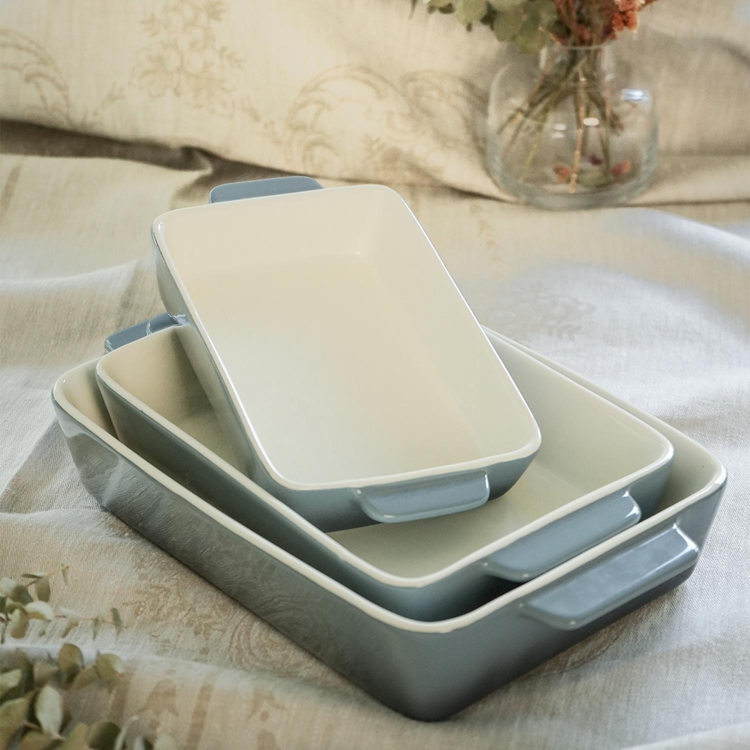 Set 3 Fuentes de Cerámica para Horno Celeste Simplit-1