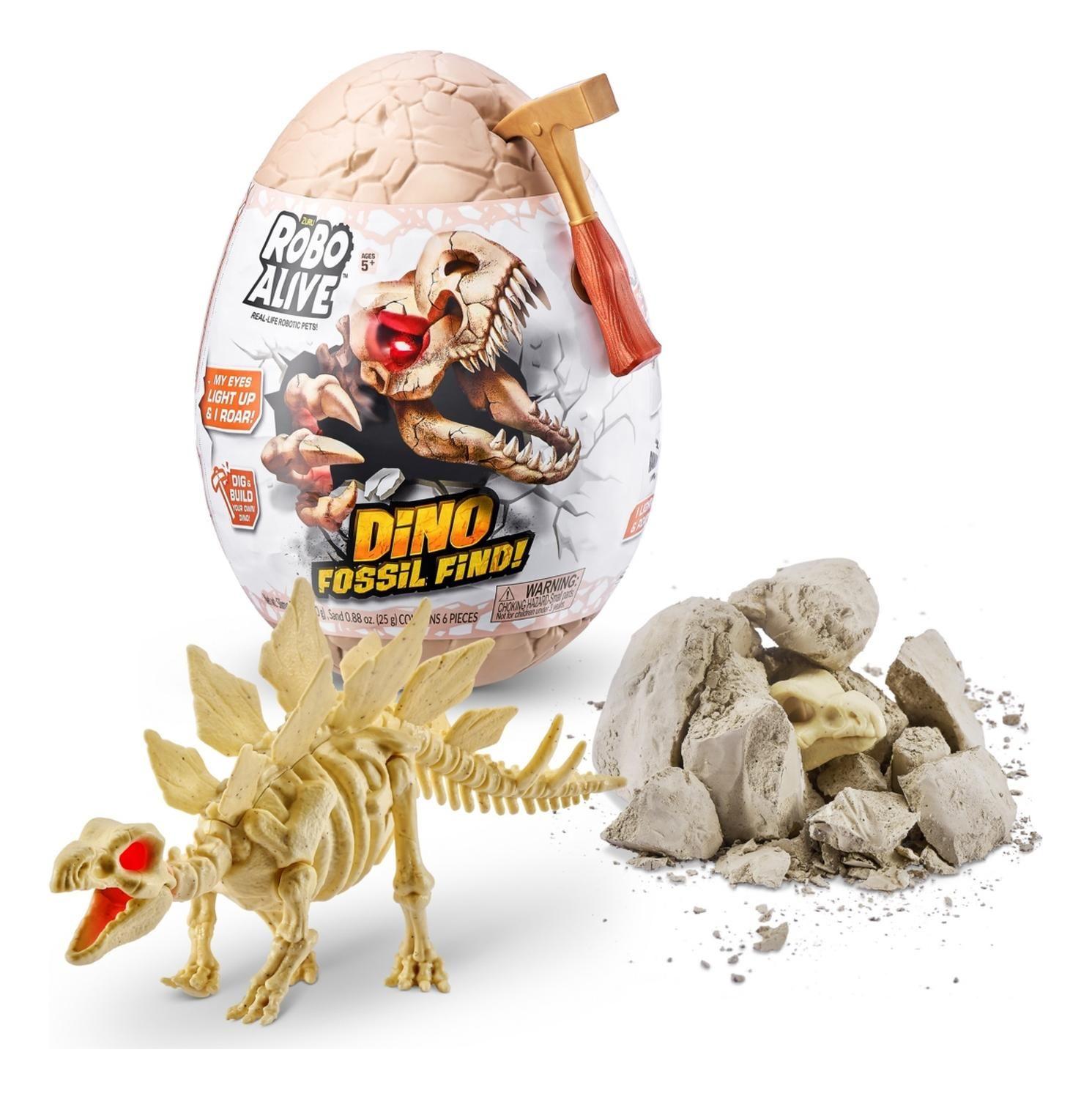 Huevo Esqueleto Dinosaurio Excavar y Armar Robo Alive Zuru-0