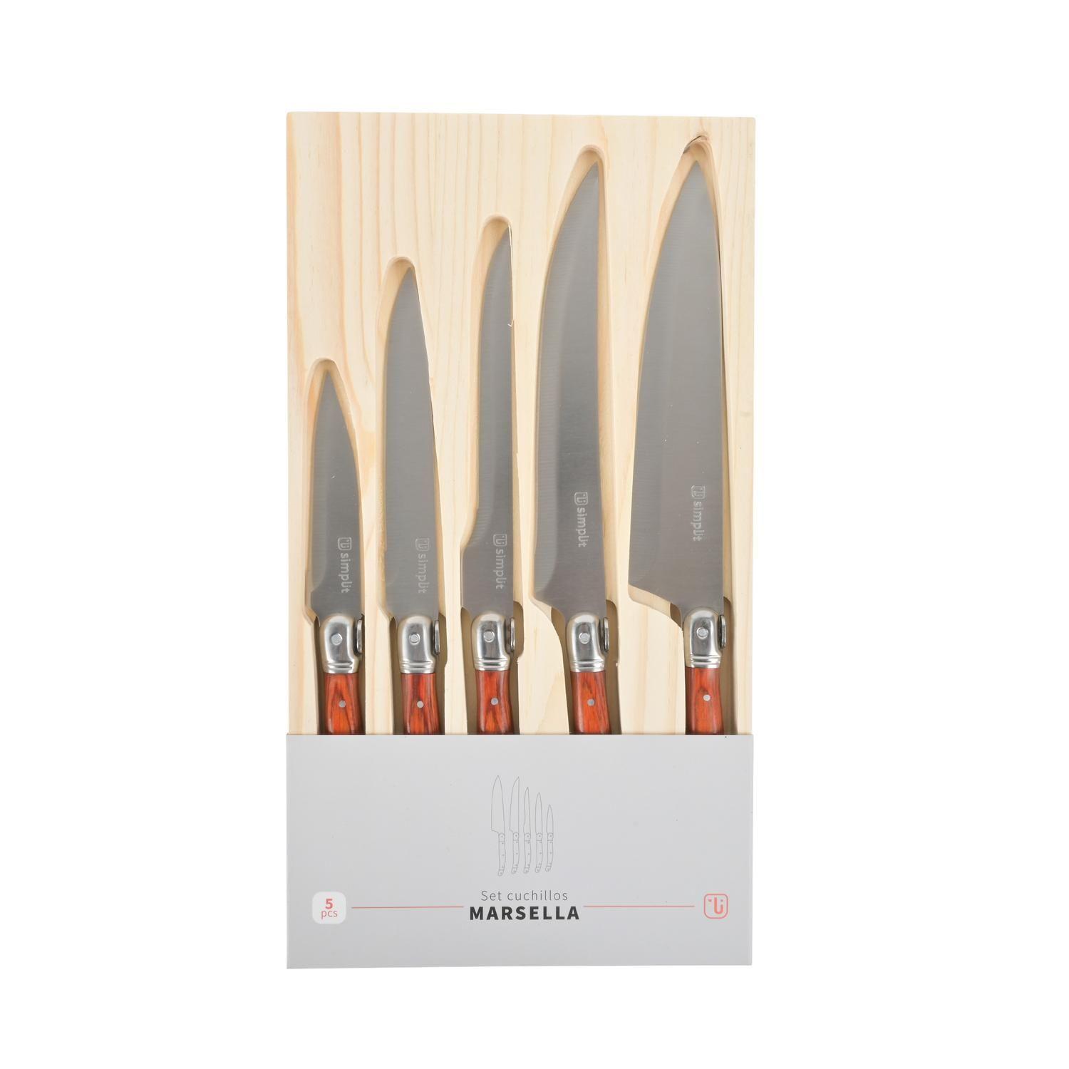 Set Cuchillos 5 pcs Marsella Acero Inoxidable Simplit-6