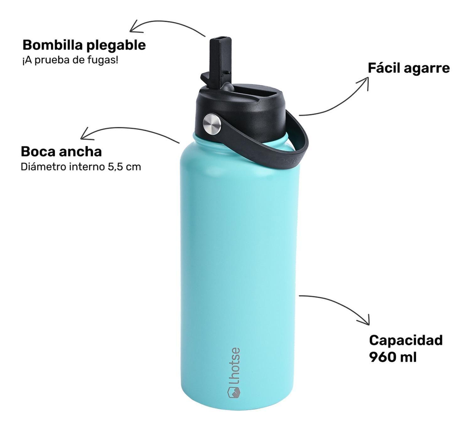Botella Térmica Hydro Celeste 960ml + 2 Tapas Lhotse-3