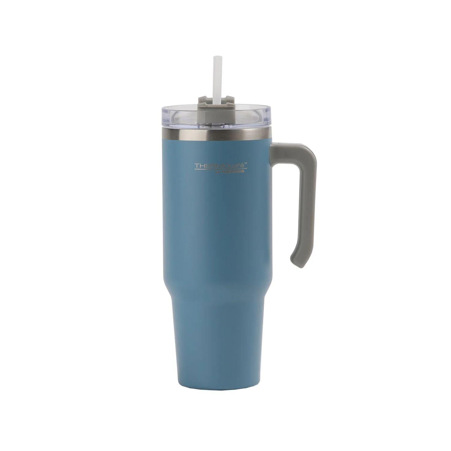 Travel Mug Straw Inox Wasabi 1.1 L Blue Thermos-0