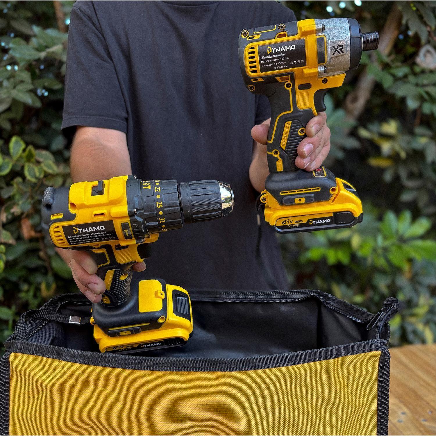 Pack Taladro Percutor + Atornillador de Impacto 21V Dynamo-6