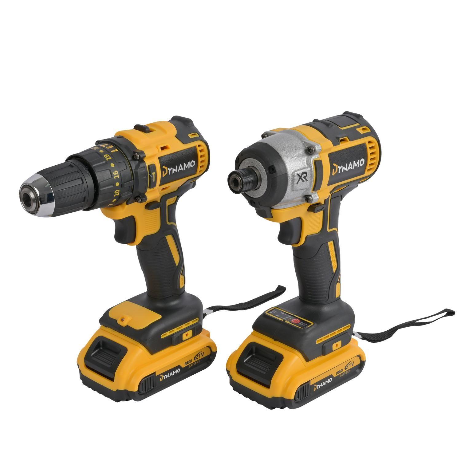 Pack Taladro Percutor + Atornillador de Impacto 21V Dynamo-7