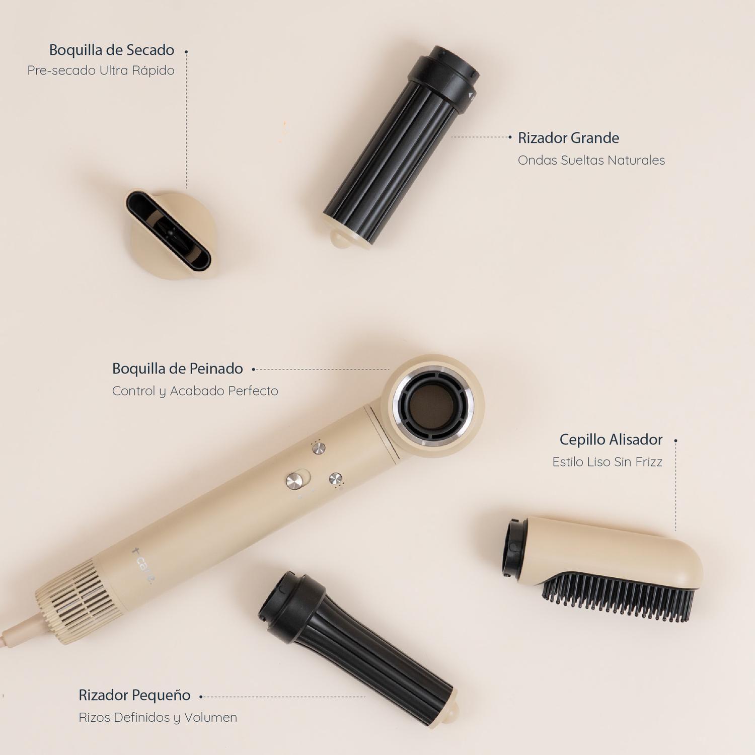 Secador de pelo Multistyler T-Care AeroFlow 5 en 1 Beige-3