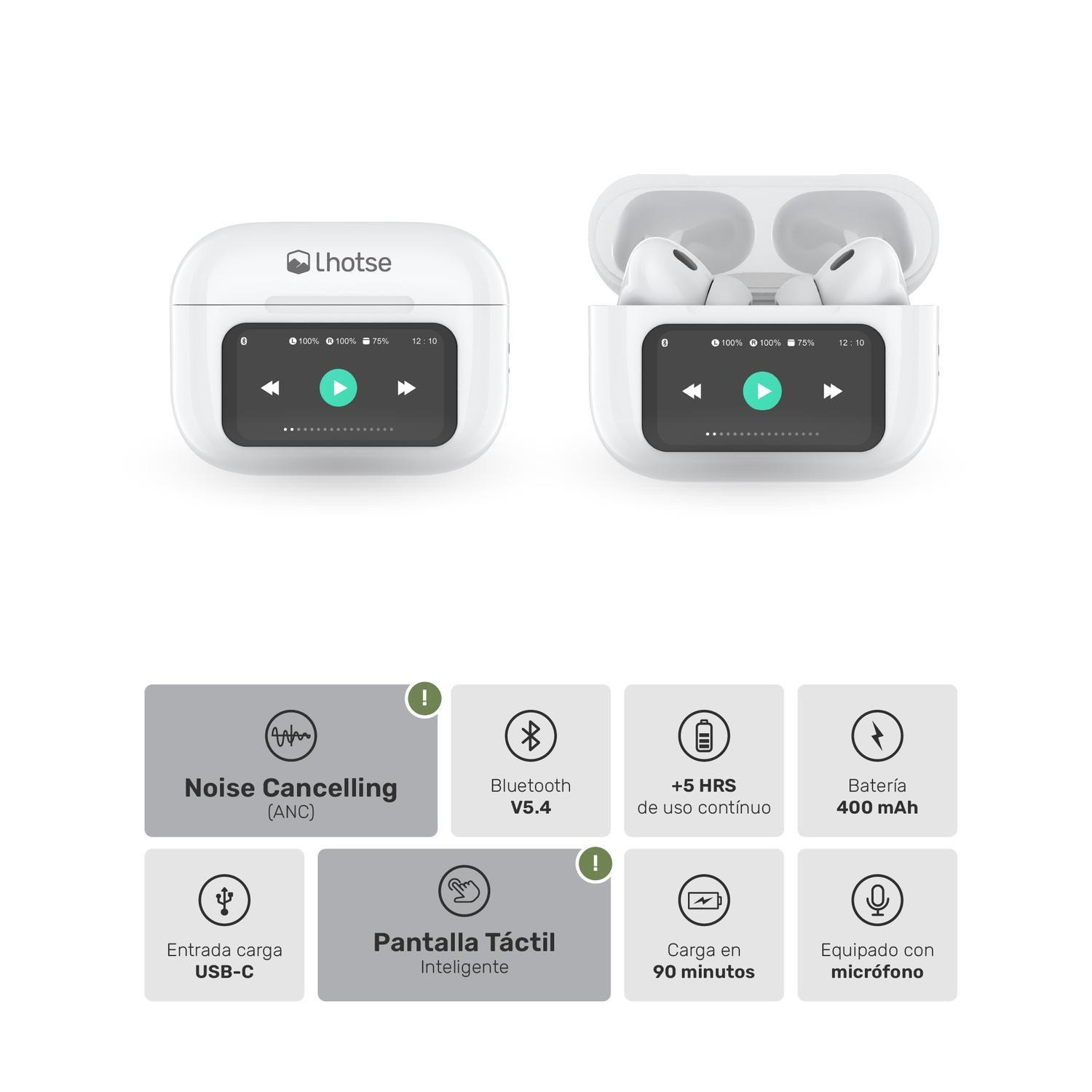 Audífonos Bluetooth TWS Pantalla Touch ANC RMPLUS+ Lhotse-3