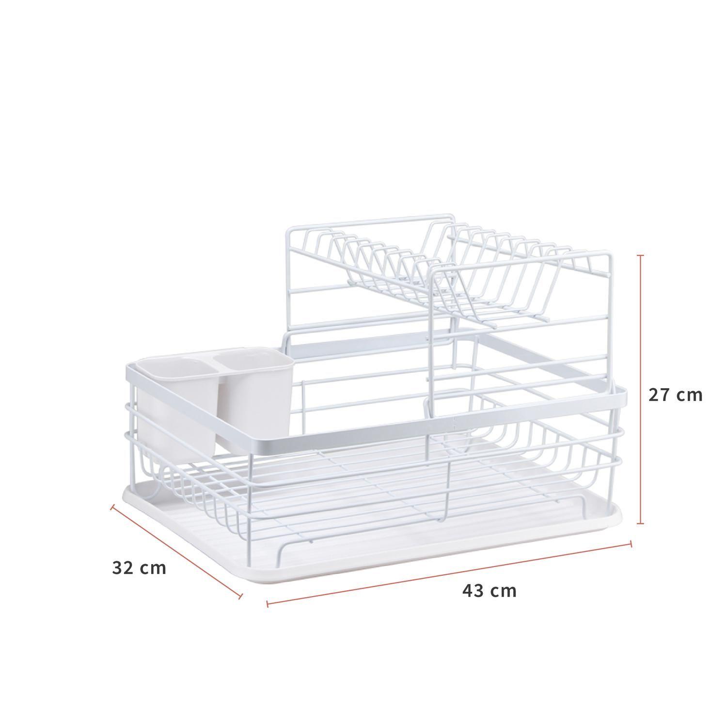 Secaplatos Escurridor 2 Niveles Acero Inox Blanco Simplit-6