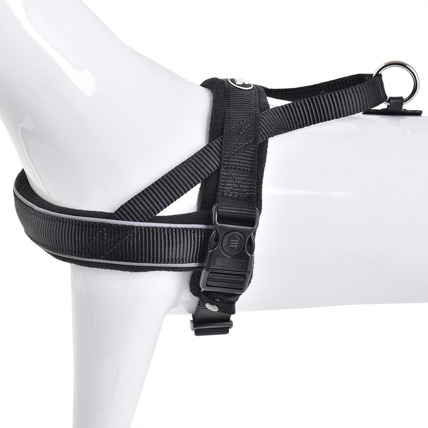 Arnés Noruego Acolchado Talla M Negro Perro Mascan-2