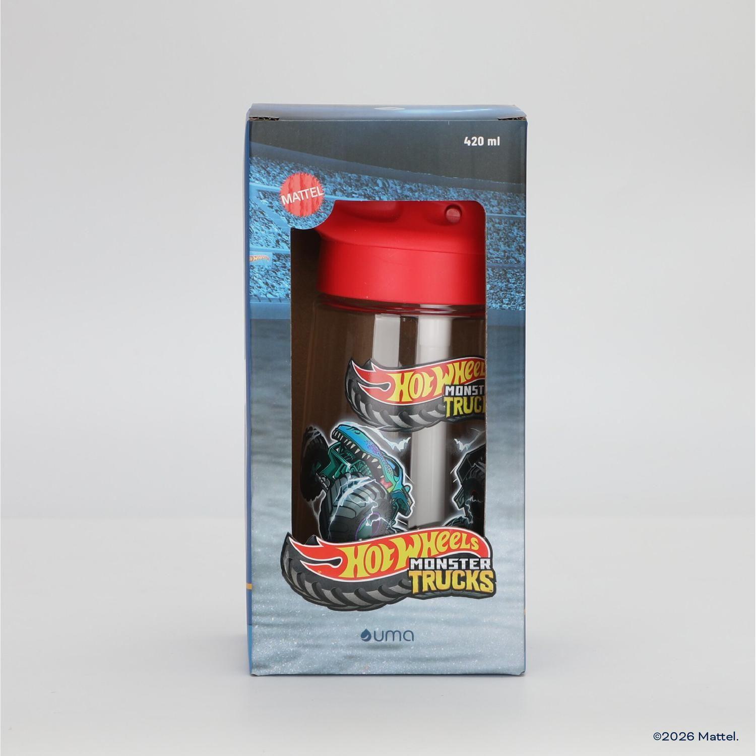 Botella Agua Niños Hot Wheels Monster Truck 420ml con Bombilla UMA-6