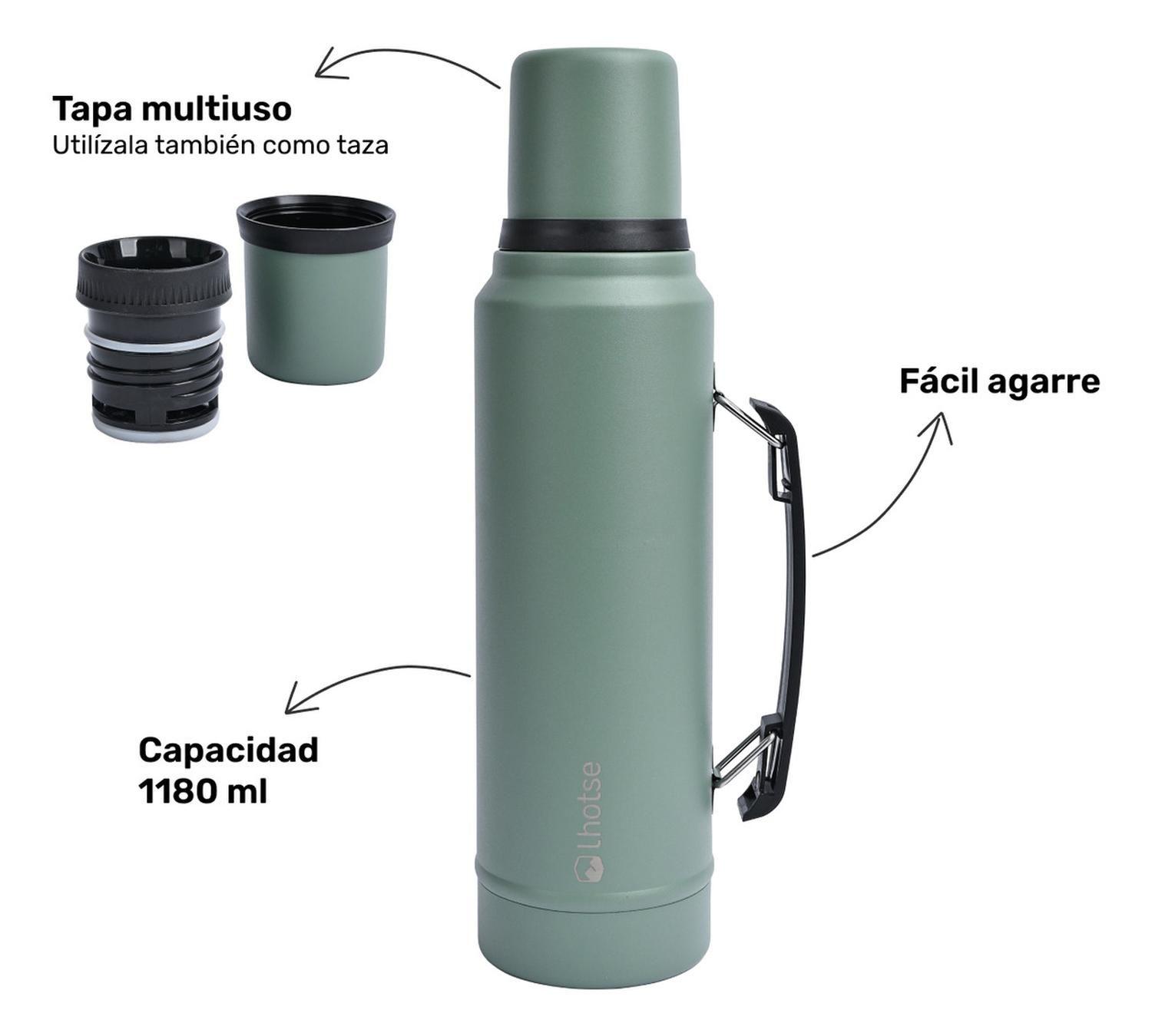 Termo Liquido Classic 1,3 lts + Mate Bombilla Lhotse Green-2