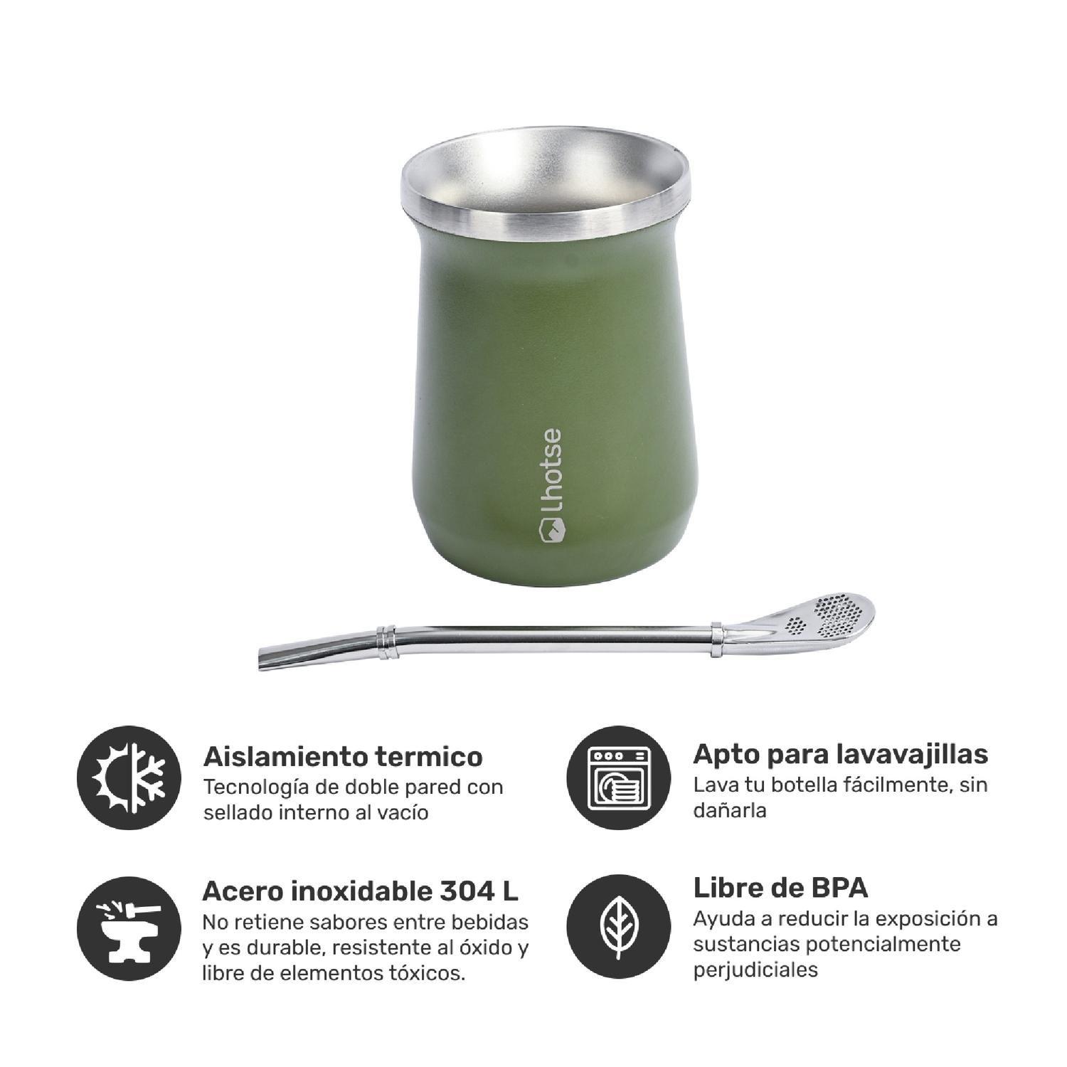 Termo Liquido Classic 1,3 lts + Mate Bombilla Lhotse Green-2