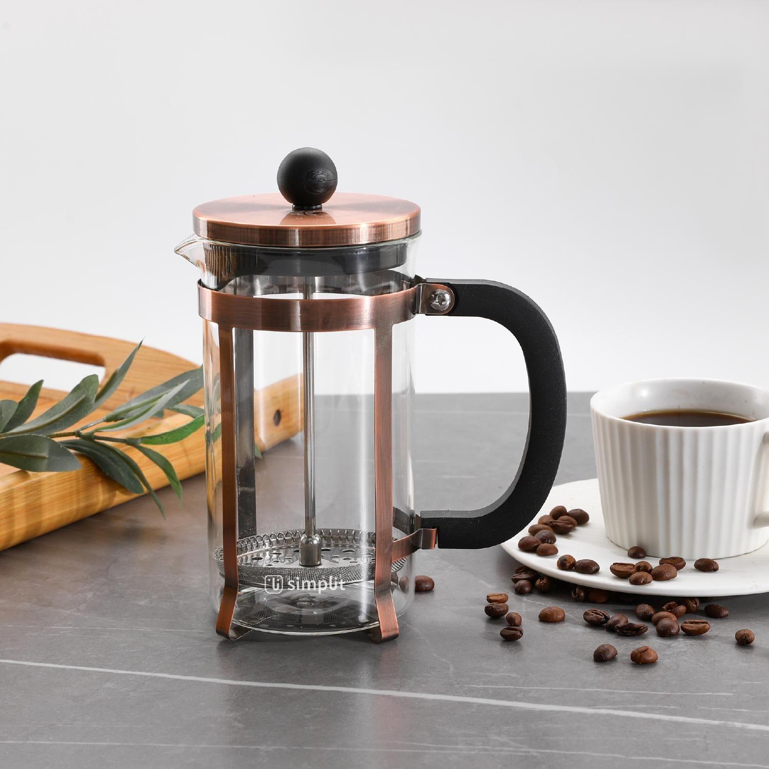 Cafetera Prensa Francesa Vidrio Cobre 600 ml Simplit-1