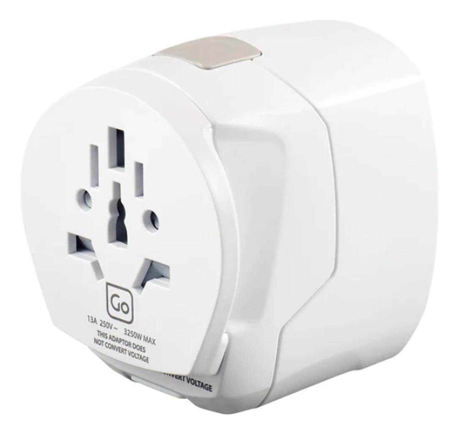 Adaptador Enchufe Universal Con Tierra Tres Clavijas + 2 Usb-2