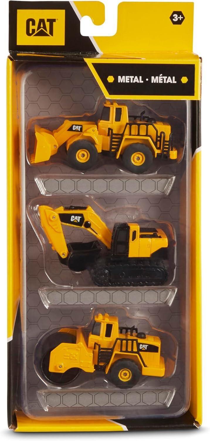 Pack 3 Autos Metálicos Construcción CAT-6