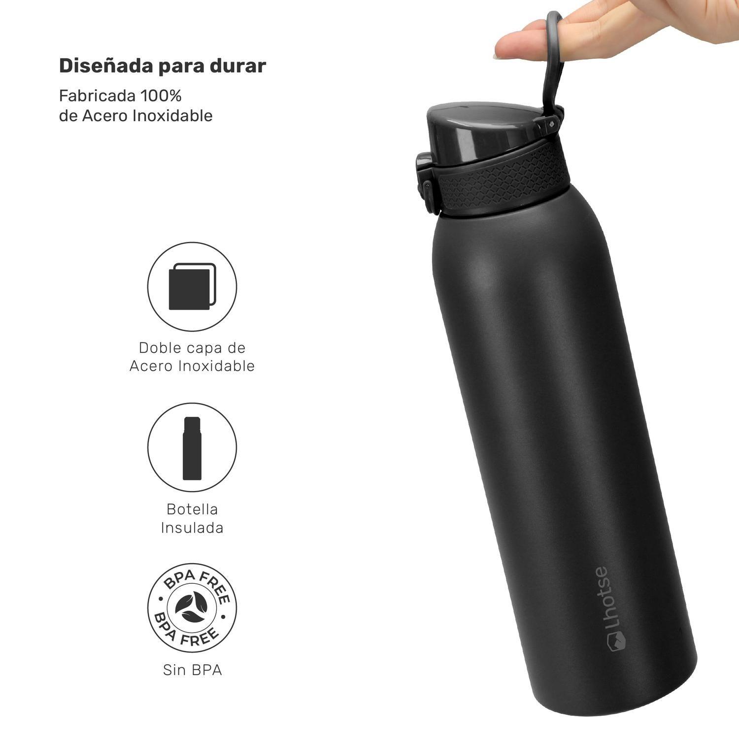 Botella Térmica Agua Acero Inox 3 Tapas HydroCore 1Lt Lhotse-2