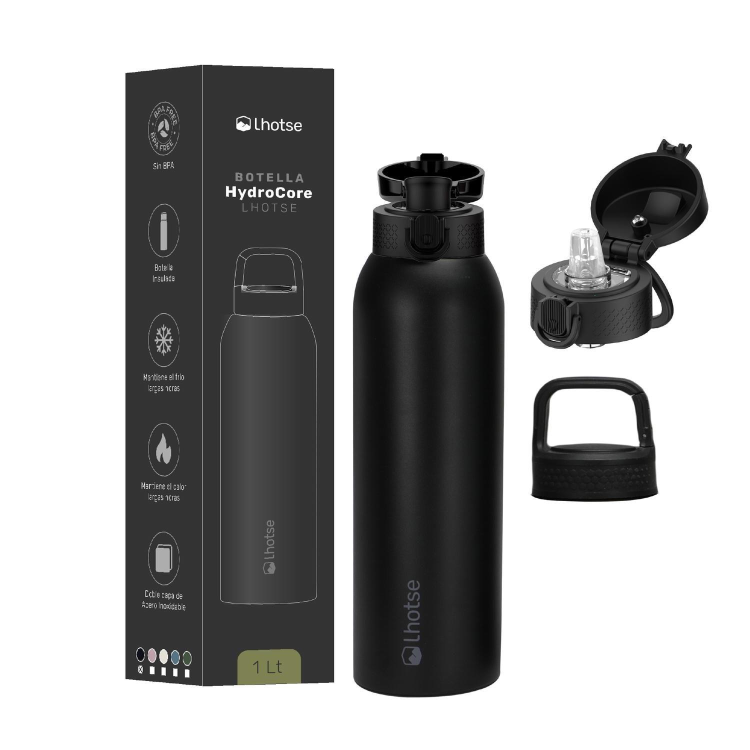 Botella Térmica Agua Acero Inox 3 Tapas HydroCore 1Lt Lhotse-6