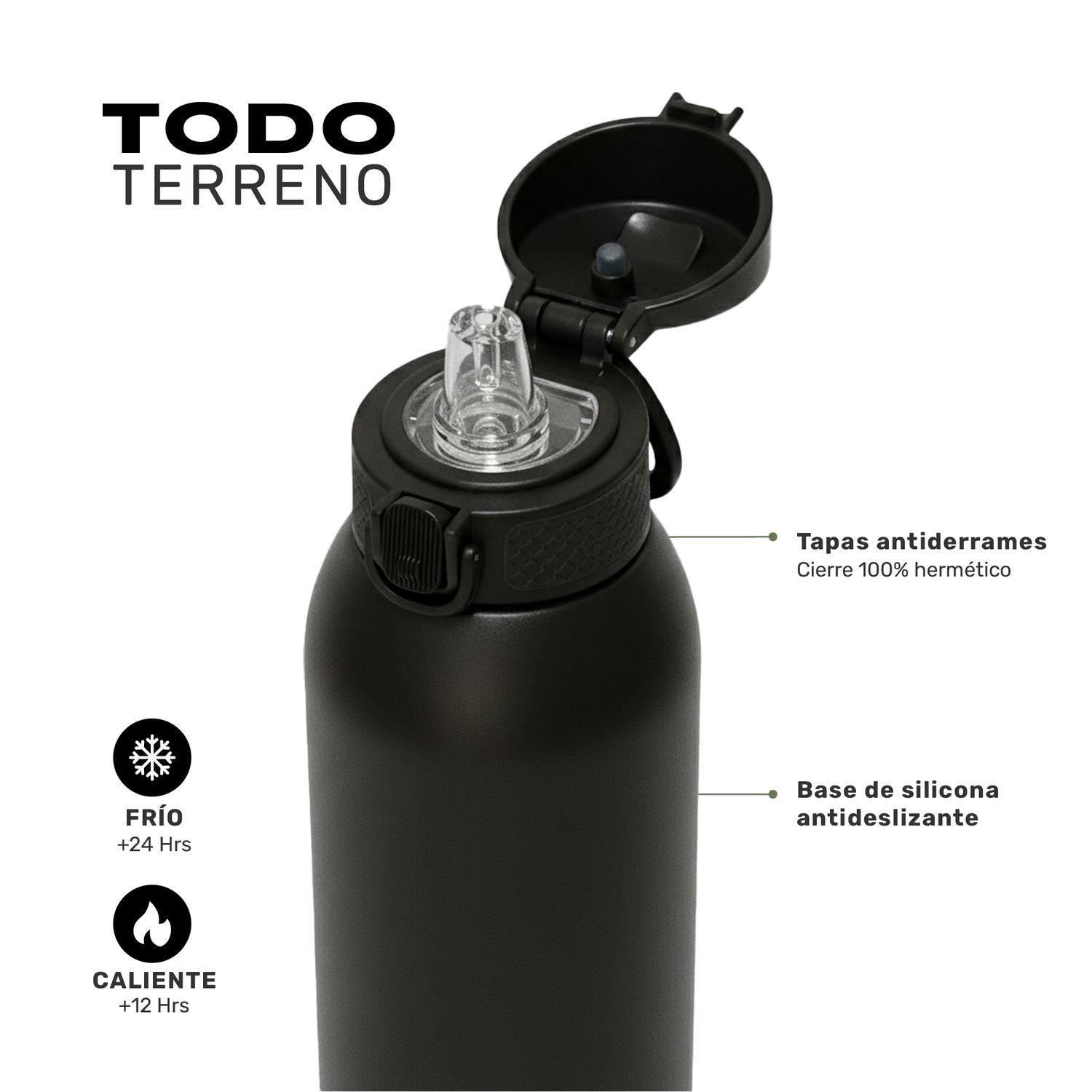 Botella Térmica Agua Acero Inox 3 Tapas HydroCore 1Lt Lhotse-4