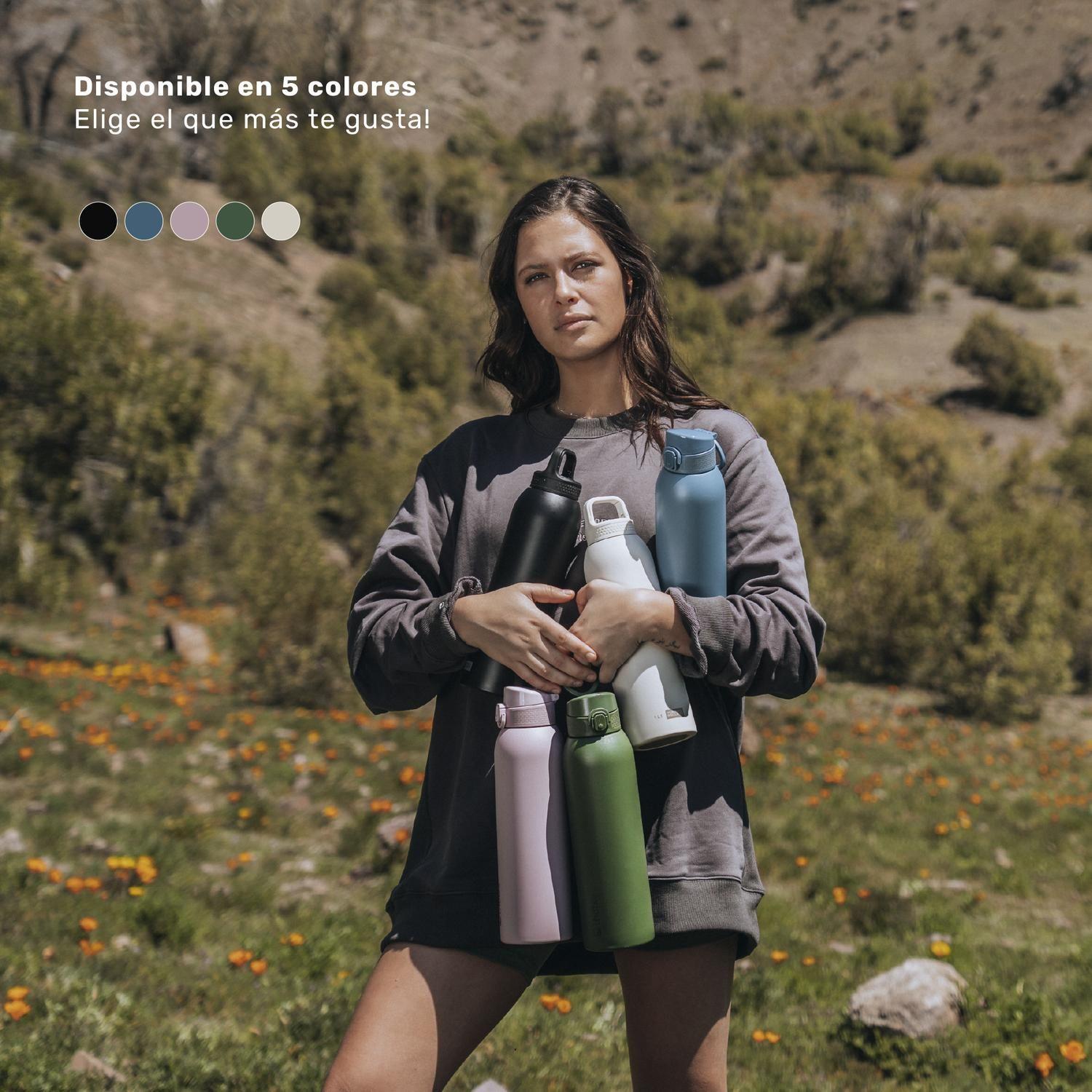 Botella Térmica Agua Acero Inox 3 Tapas HydroCore 1Lt Lhotse-7