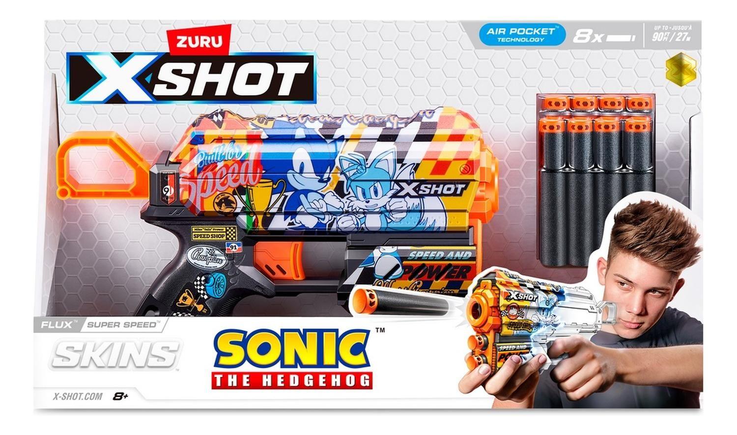 Lanza Dardos Flux Skins Sonic Con 8 Dardos X-Shot-1