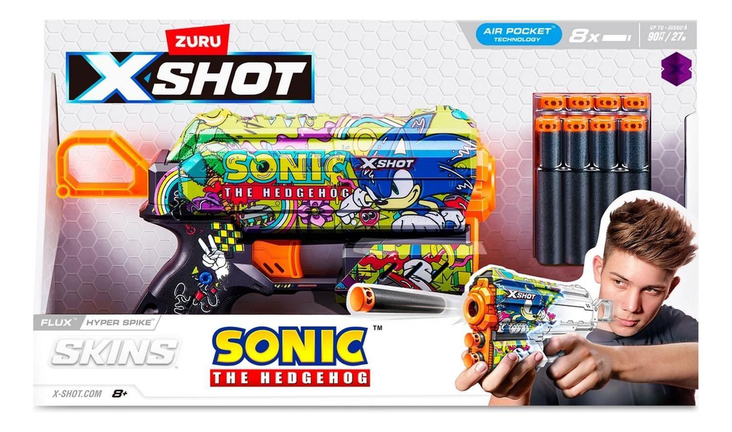Lanza Dardos Flux Skins Sonic Con 8 Dardos X-Shot-2
