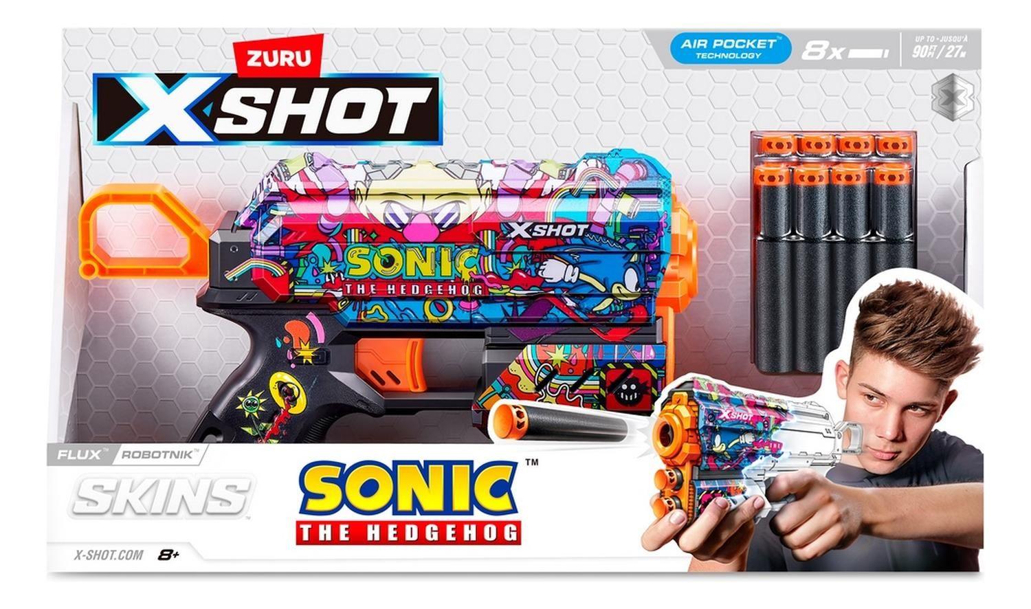 Lanza Dardos Flux Skins Sonic Con 8 Dardos X-Shot-3