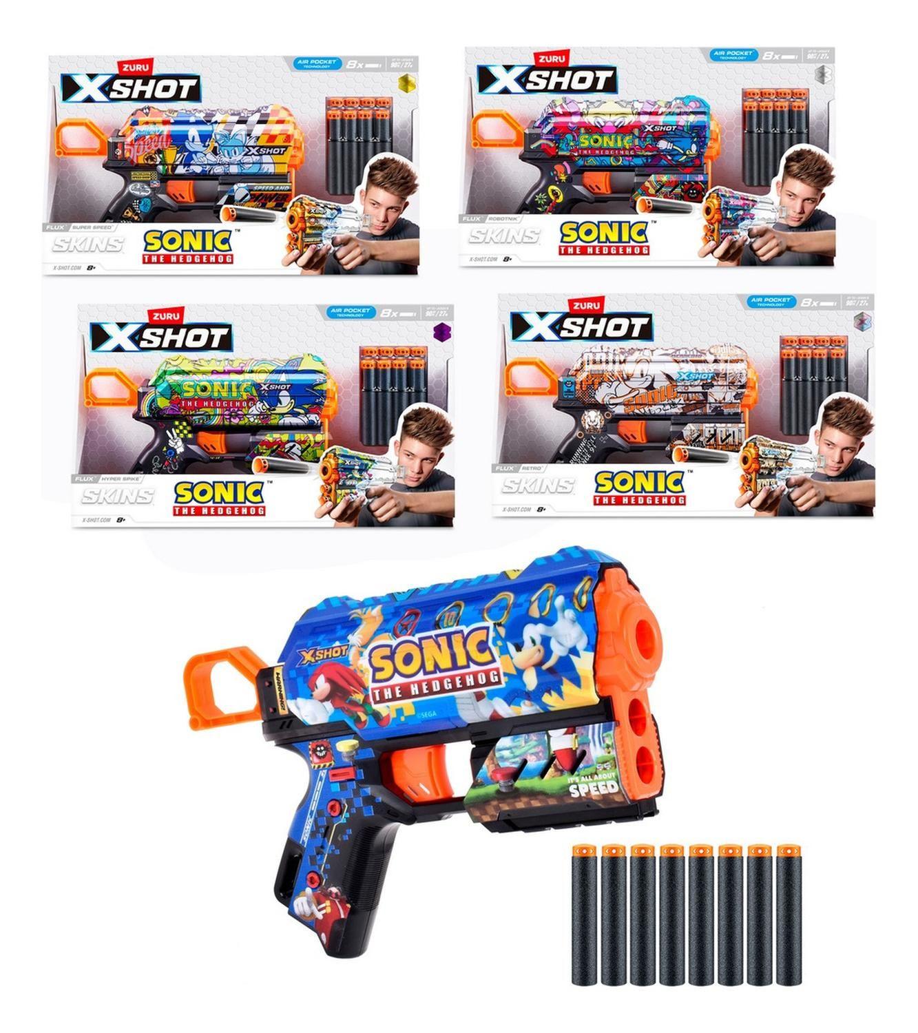 Lanza Dardos Flux Skins Sonic Con 8 Dardos X-Shot-4
