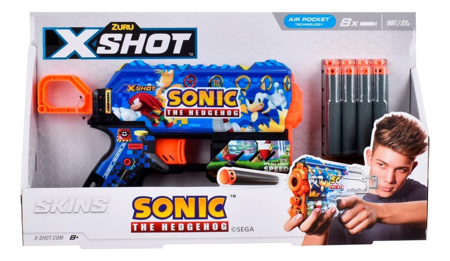 Lanza Dardos Flux Skins Sonic Con 8 Dardos X-Shot-7