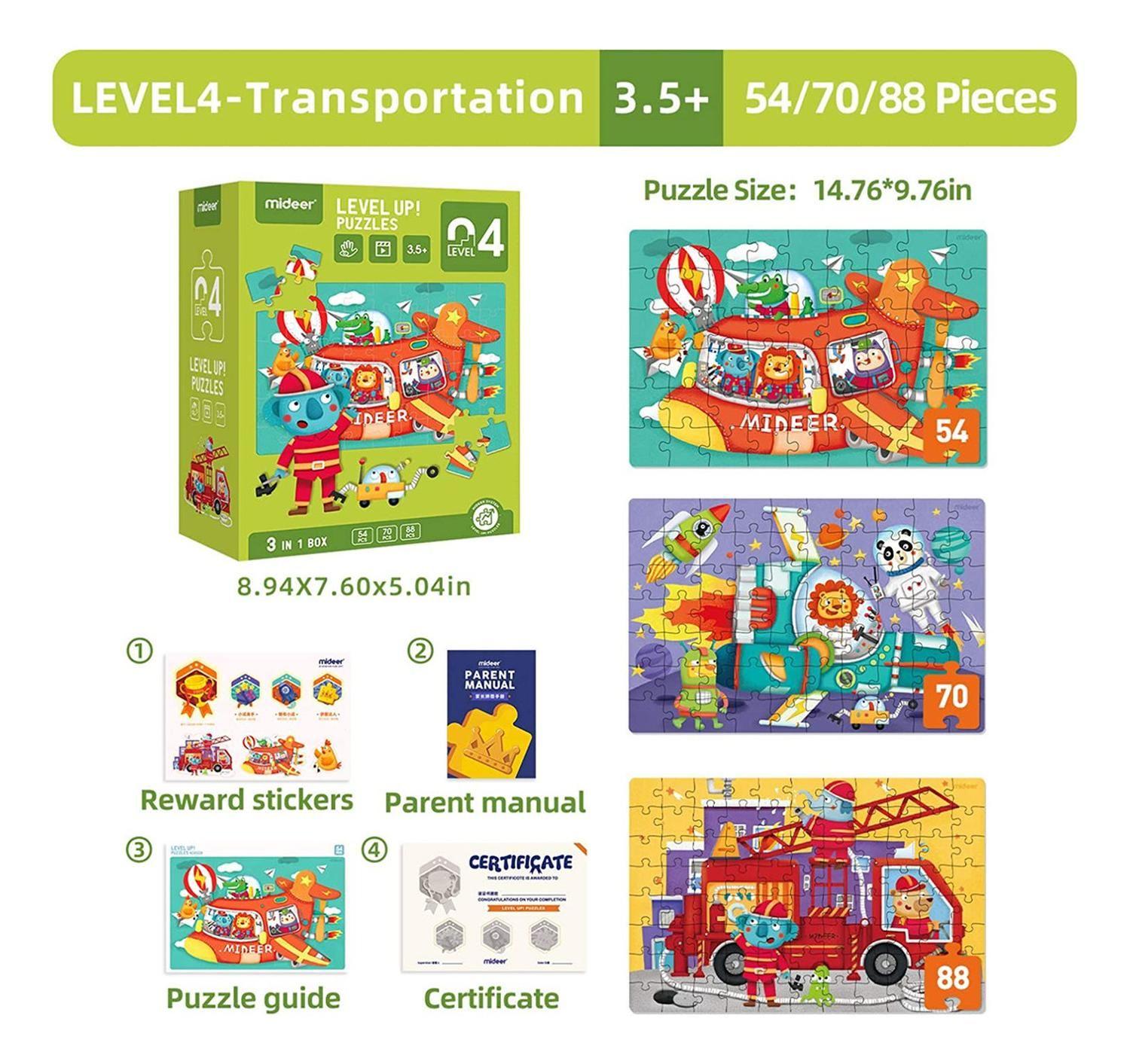 Level Up Puzzles Nivel 4 Vehiculos 3 Puzzles MiDeer-1