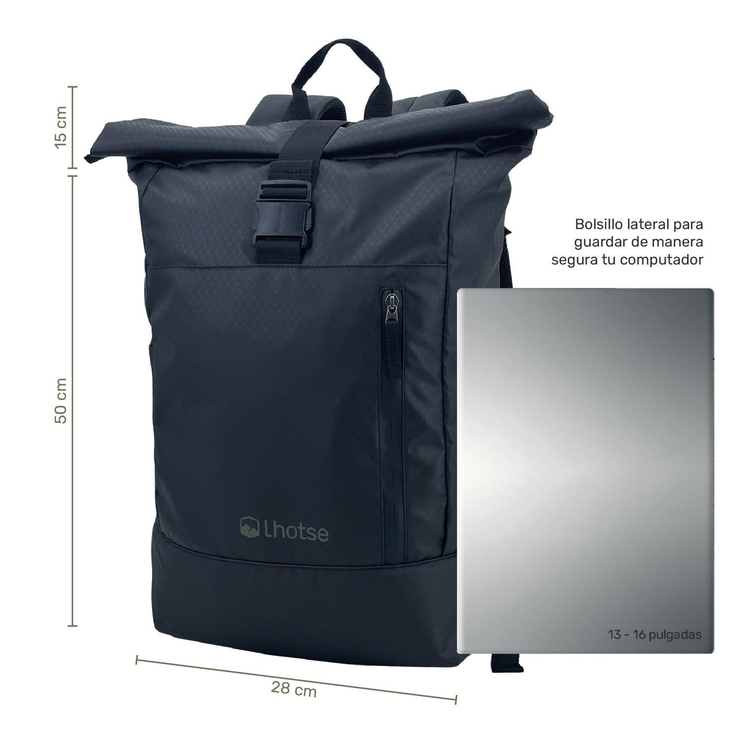 Mochila Roll Top Makalu 22L Impermeable Porta Notebook Lhotse-6