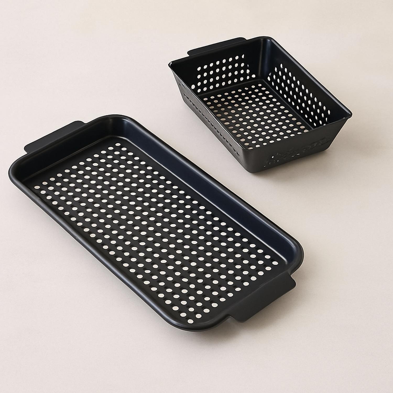 Pack Bandeja Para Asar Metal 24x20x4 y 34x18x2 cm Dangrill-2